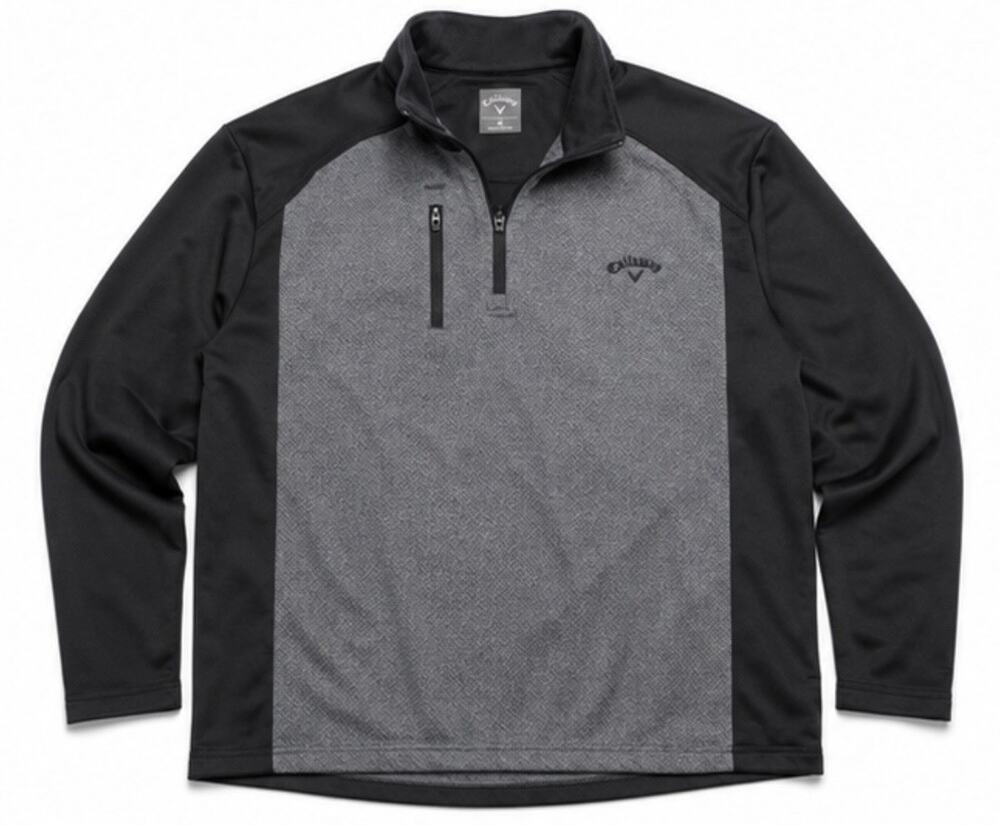 Callaway Men’s Large Golf Pullover 1/4 Zip Black Gray Long Sleeve Performance